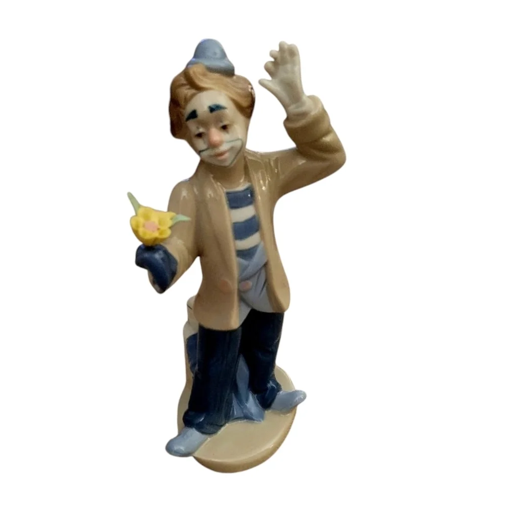 Paul Sabastian Porcelain Clown Figurine with Flower 8